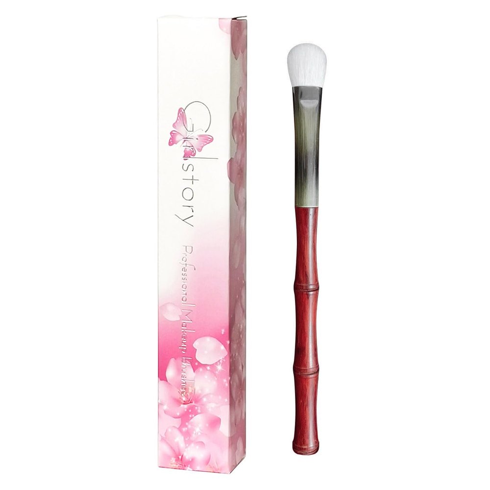 1pc Hand Crafted Makeup Brushes Soft Saibikoho Goat Blue Fox Hair Face Powder Blush Contour Eye Shadow Blending Brush Red Sandalwood Handle Professional Make Up Brushes (YA10)
