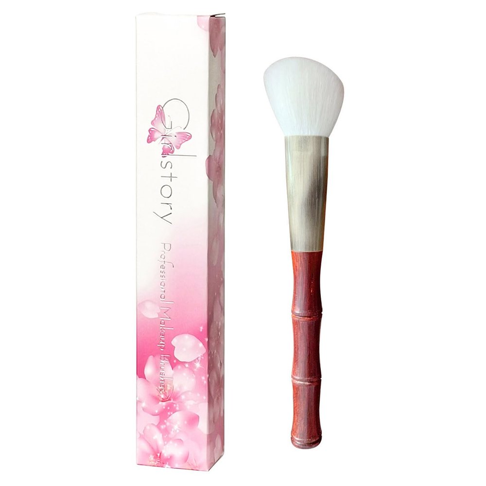 1pc Hand Crafted Makeup Brushes Soft Saibikoho Goat Blue Fox Hair Face Powder Blush Contour Eye Shadow Blending Brush Red Sandalwood Handle Professional Make Up Brushes (YA07)