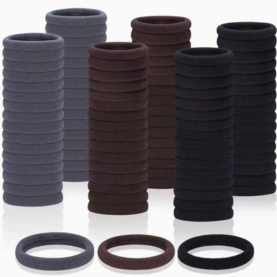 150 Pcs Seamless Elastic Hair Ties No Damage for Thick & Thin Hair, Ponytail Holders, Elastics, Soft Pony Tails Bands for Women, Gray & Brown & Black