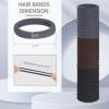 150 Pcs Seamless Elastic Hair Ties No Damage for Thick & Thin Hair, Ponytail Holders, Elastics, Soft Pony Tails Bands for Women, Gray & Brown & Black view 2