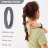 150 Pcs Seamless Elastic Hair Ties No Damage for Thick & Thin Hair, Ponytail Holders, Elastics, Soft Pony Tails Bands for Women, Gray & Brown & Black view 4