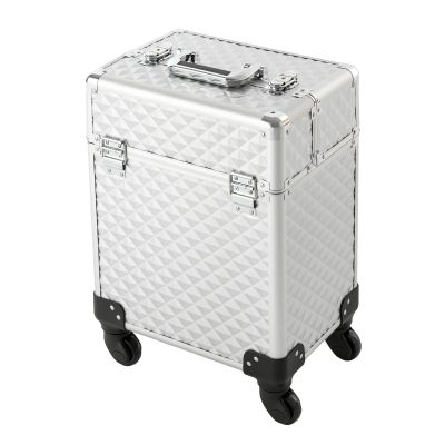 Pwefhsdjvh Professional Tattoo & Permanent Makeup Artist Case - Silver Aluminum Storage Organizer with Adjustable Dividers, Lockable Design for Tattoo Supplies/Cosmetic Tools