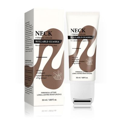 Firming Neck Cream Tightener - Crepey Skin Care for Women & Men, Hexapeptide Collagen and Advanced Retinol Moisturizing Formula, Day & Night Neck Firming Cream Roller (1)