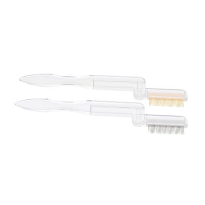 NULYLU 2Pcs Eyebrow Comb Convenient Eyebrow Shaping Tool for Home Salon Use Durable Material Portable Eyelash Comb for Travel Transparent