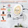 30X/1X Wall Mounted Lighted Makeup Mirror, 10'' Double Sided 4500mAh Rechargeable Magnifying Bathroom Mirror with Light, 3 Color Modes Touch Dimmable Extended Arm 360 Rotation with Adapter,Chrome view 2