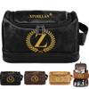Personalized Hand Crafted Leather Toiletry Bag for Men, Customized Makeup Bag Comestic Bag for Women,Shaving Bag Travel Pouch with 26 Initials Engraved Monogrammed Leather Dopp Kit (Black, Z) view 1
