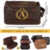 Personalized Hand Crafted Leather Toiletry Bag for Men, Customized Makeup Bag Comestic Bag for Women,Shaving Bag Travel Pouch with 26 Initials Engraved Monogrammed Leather Dopp Kit (Black, Z) view 4