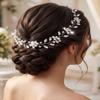 Asooll Bridal Hair Vine Silver Wedding Hair Accessories Rhinestone Headpiece for Women view 1