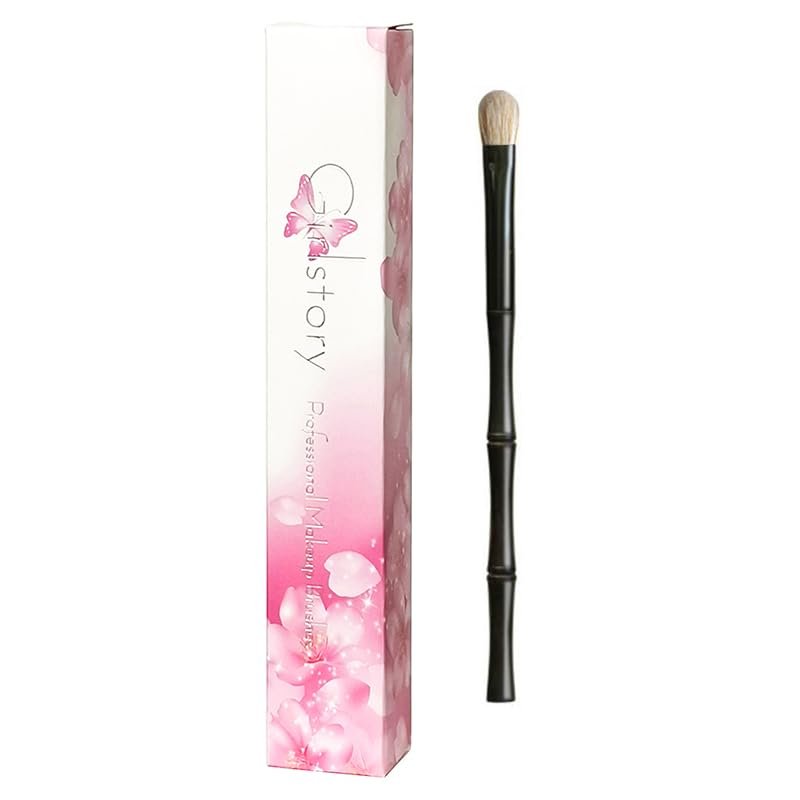 1pc Hand Crafted Makeup Brushes Soft Saikoho Goat Lynx Weasel Hair Powder Contour Eye Shadow Blending Brush Ebony Wood Handle Professional Make Up Brushes (QS06)