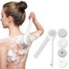 Electric Body Brush Back Scrubber for Shower, Waterproof Long Dual Handle Power Body Scrubber with 3 Heads, Rechargeable Bath Brush & 2 Speeds, for Cleansing, Exfoliating and Massaging Skin view 1