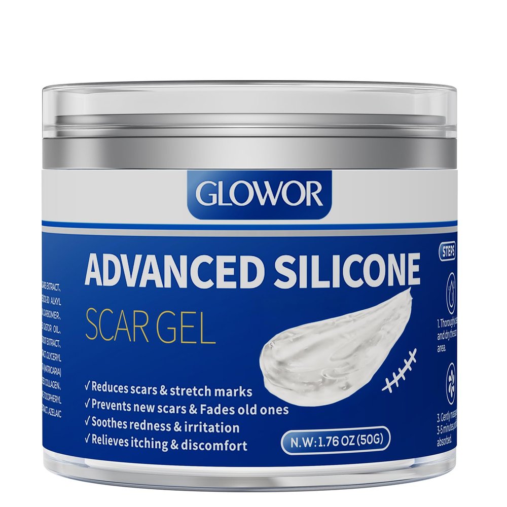 Advanced Silicone Scar Gel for Face & Body Silicone Scar Cream for Old & New Scars, Reduces Appearance of Scars from Acne, Surgery, Burns, Injuries, C-Sections & More (1.76 Ounce)