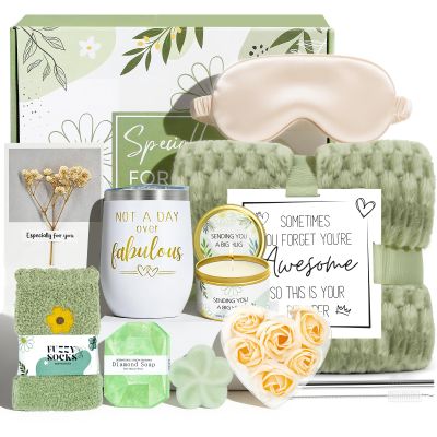 Birthday Gifts for Women, Self Care Gift Get Well Soon Gifts Basket for Women, Flower Relaxing Spa Gift Basket Bath Set,Unique Luxury Self Care Box Gift for Mom Her Wife Sister Girlfriend, Girl Friend