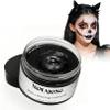 VOLLUCK Temporary Hair Clay Pomades 4.23 oz, Natural Hair Dye Material Disposable Hair Styling Clay Ash for Cosplay. Halloween, Party (Jet Black) view 1