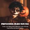 VOLLUCK Temporary Hair Clay Pomades 4.23 oz, Natural Hair Dye Material Disposable Hair Styling Clay Ash for Cosplay. Halloween, Party (Jet Black) view 4