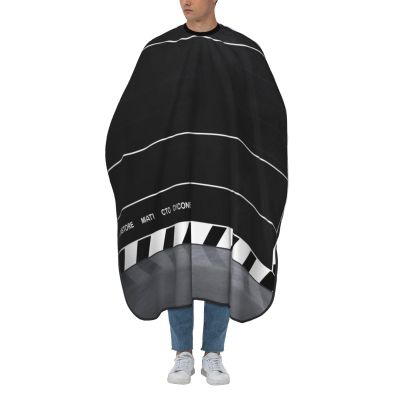 Aprons Professional Hair Cutting Cape with Adjustable Snap Closure, Classic Movie Clapboard Black Barber Cape for Men Women Waterproof Hairdressing Salon Cape, Coloring Makeup Styling Home Use