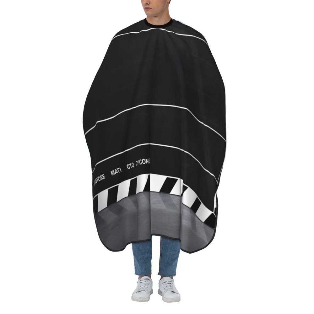 Aprons Professional Hair Cutting Cape with Adjustable Snap Closure, Classic Movie Clapboard Black Barber Cape for Men Women Waterproof Hairdressing Salon Cape, Coloring Makeup Styling Home Use
