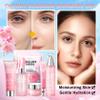 8PCS Sakura Skin Care Set with Cleanser,Serum,Toner,Face Cream,Eye Cream and Facial Sheet Masks,Hydrating Travel Size Skincare Gift Set,Moisturizing Facial Kit for Women view 2