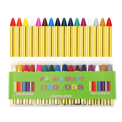 GloomGlo Face Paint Crayons Sticks-16 Colors Non-Toxic Washable Body Painting for Halloween Makeup Art Party Costume
