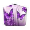 Aprons Professional Hair Cutting Cape with Adjustable Snap Closure, Purple Butterflies Barber Cape for Men Women Waterproof Hairdressing Salon Cape, Coloring Makeup Styling Home Use view 2