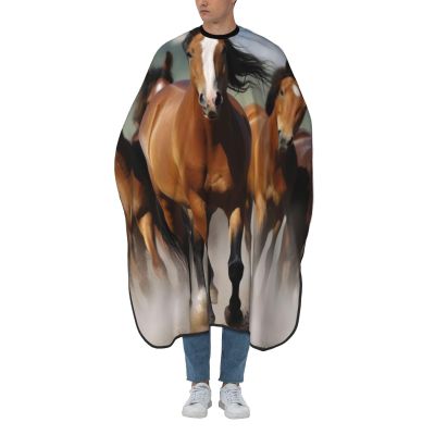 Aprons Professional Hair Cutting Cape with Adjustable Snap Closure, Horses Barber Cape for Men Women Waterproof Hairdressing Salon Cape, Coloring Makeup Styling Home Use
