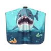 Aprons Professional Hair Cutting Cape with Adjustable Snap Closure, Cartoon shark floating in water Barber Cape for Men Women Waterproof Hairdressing Salon Cape, Coloring Makeup Styling Home Use view 2