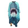 Aprons Professional Hair Cutting Cape with Adjustable Snap Closure, Cartoon shark floating in water Barber Cape for Men Women Waterproof Hairdressing Salon Cape, Coloring Makeup Styling Home Use view 4