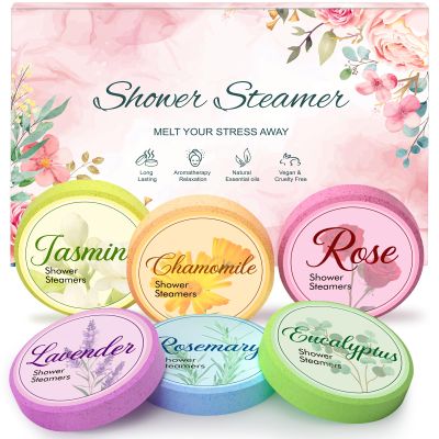 Valentines Day Gifts for Her: 6 Pack Shower Steamers Aromatherapy for Self Care Spa, Birthday Gift for Women Girlfriend Wife Mom Teen Girls, Christmas Stocking Stuffers White Elephant Gift for Adult