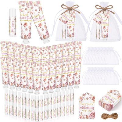 Dansib 24 Sets Christmas Gingerbread Baby Shower Hand Cream and Lip Balm Gift Christmas Baby Shower Party Favors Travel Size Hand Lotion and Lip Balm Bulk Wedding Bridal Party Supplies for Guest