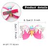 10pcs Ice Cream Hair Bow, Pink Glitter Sprinkles hair clips, 3.3 x 1.9 inches leather hair bows for girls Birthday Hair Accessories for kids view 2