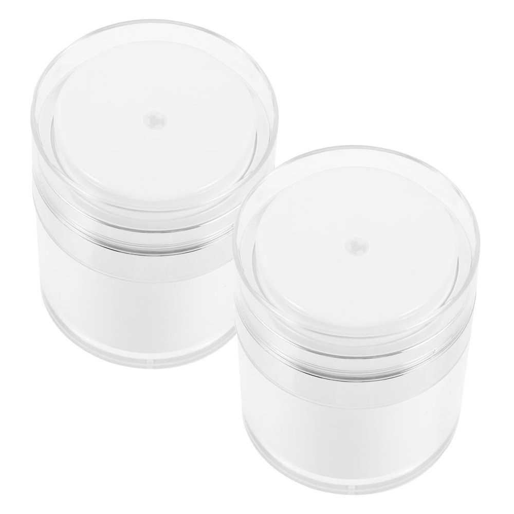 2Pcs Airless Pump Bottles Vacuum Press Lotion Jars for Moisturizers Creams and Cosmetics Made Material Compact Lightweight Refillable and Reusable