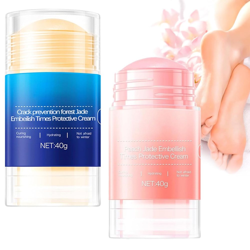 Awjsde Crack Feet Prevention Stick, Foot Care Cream, Anti Cracked Foot Balm, Softening and Nourishing Creams for Dry, Remove Dead Skin and Moisturize Dry Skin (BLUE+PINK)