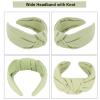 Ondder Light Green Headband Top Knot Headbands for Women Non Slip Fashion Wide Knotted Headbands for Women Hair Accessories for Women Girls view 3