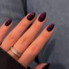 KQueenest Cat Eye Press on Nails Short Oval, 30 Pcs Dark Purple Fake Nails Extra Short Round, Sparkly Glitter Black Glue on Nails Almond, Reusable Shiny Chrome False Nails for Women Small Size view 2