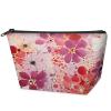 KOBLEN Dotted Flower Art Small Cosmetic Bag for Women, Waterproof Makeup Bag with 2 Inner Mesh Pockets, Portable Travel Toiletry Bag for Business, Family Trips, Camping, Beach view 2