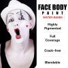 BOBISUKA Black + White + Red Face Body Paint Kit, Water Based Face Painting for Halloween Clown Skeleton Joker Zombie Mime Sugar Skull Makeup for Women Adults, Non-Toxic Washable view 4