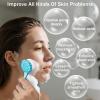 4 Pack Facial Cleansing Brush, Beomeen Face Scrubber Exfoliating Brush Face Wash Scrub Exfoliator for Skin Care, Makeup Removal,Blue view 3