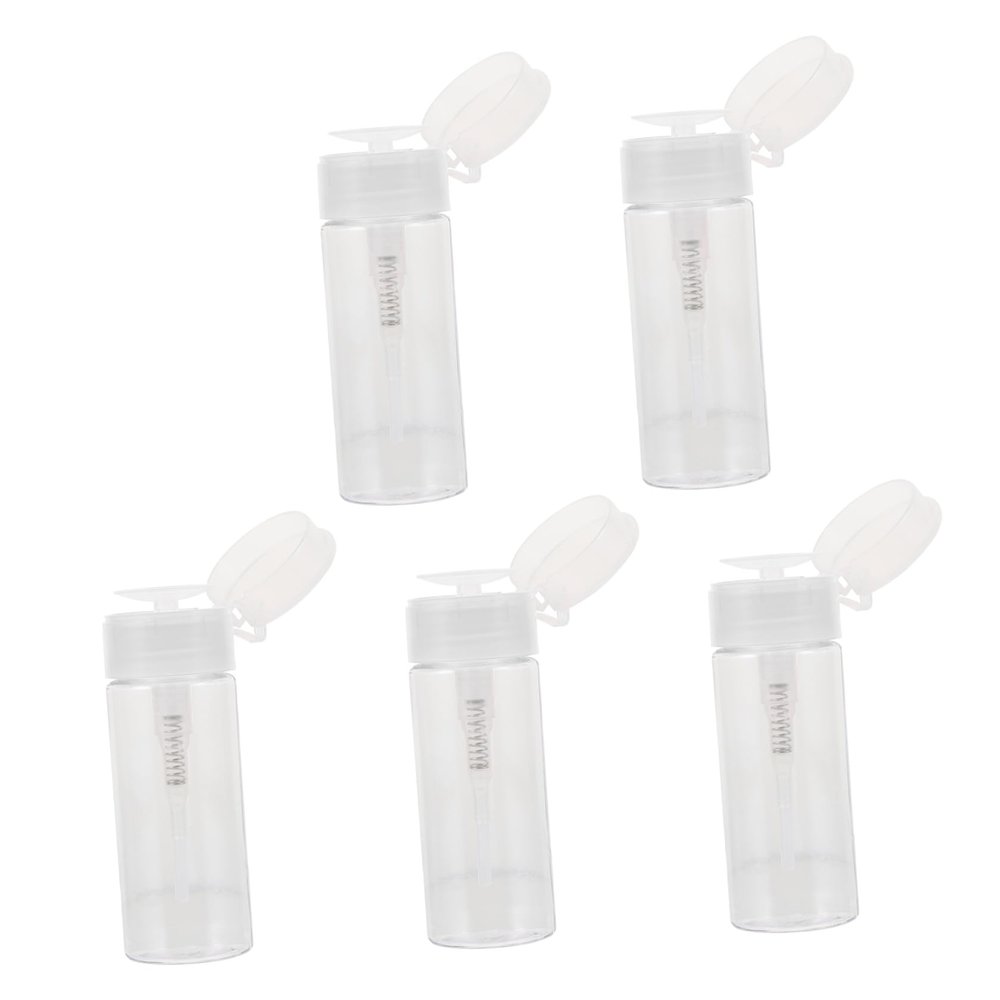 5pcs Large Capacity PP Press Pump Empty Bottles for Nail Salon