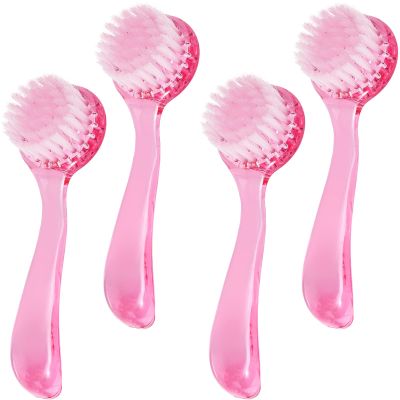 4 Pack Facial Cleansing Brush, Beomeen Face Scrubber Exfoliating Brush Face Wash Scrub Exfoliator for Skin Care, Makeup Removal,Pink