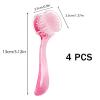4 Pack Facial Cleansing Brush, Beomeen Face Scrubber Exfoliating Brush Face Wash Scrub Exfoliator for Skin Care, Makeup Removal,Pink view 2