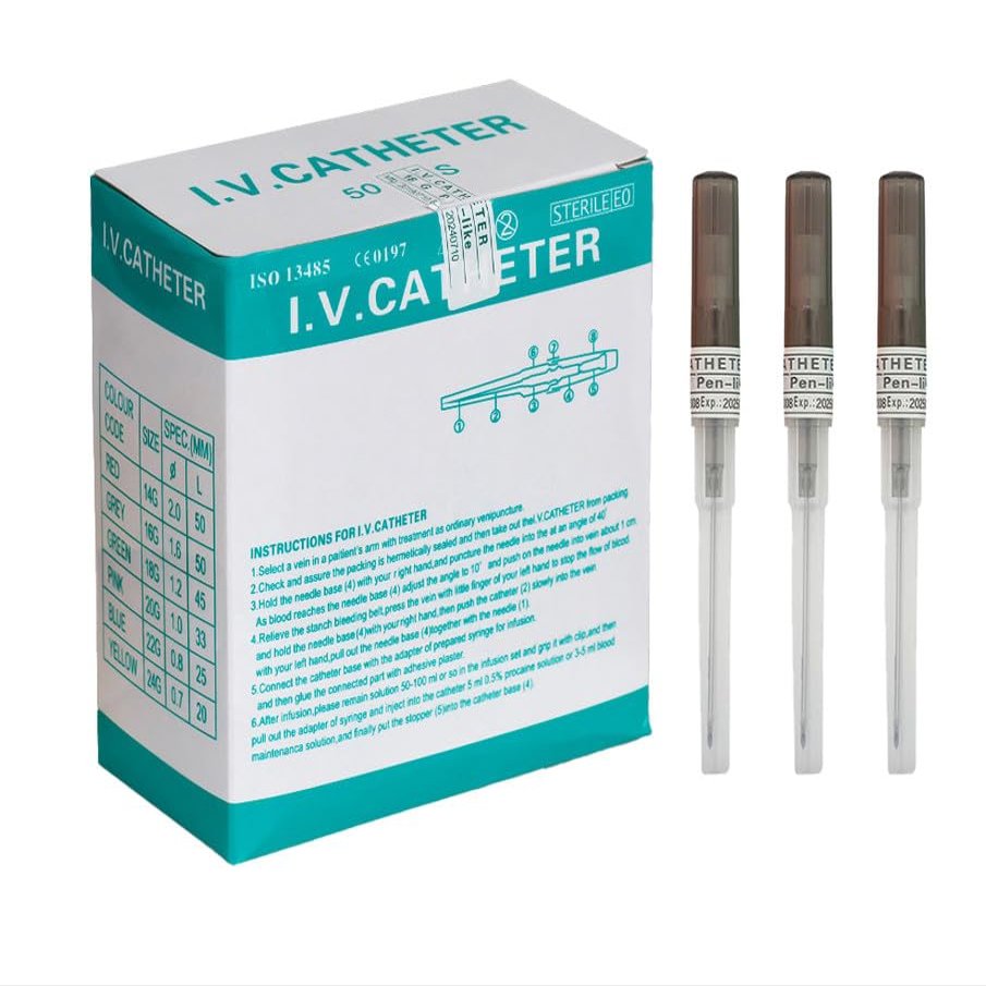 Caphstion I.V. Catheter Piercing Needles Stainless Steel Body Piercing Needles for Lip Eyebrow Navel Earrings, Grey 16G 50pcs