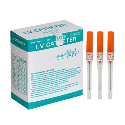 Caphstion I.V. Catheter Piercing Needles Stainless Steel Body Piercing Needles for Lip Eyebrow Navel Earrings, Orange 14G 50pcs