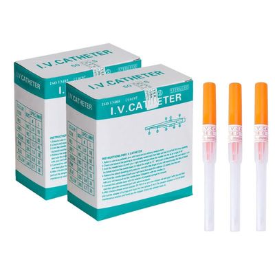 Caphstion I.V. Catheter Piercing Needles Stainless Steel Body Piercing Needles for Lip Eyebrow Navel Earrings, Orange 14G 100pcs