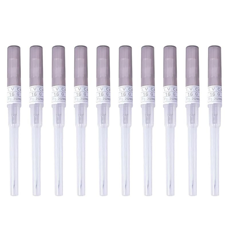 Caphstion I.V. Catheter Piercing Needles Stainless Steel Body Piercing Needles for Lip Eyebrow Navel Earrings, Grey 16G 10pcs