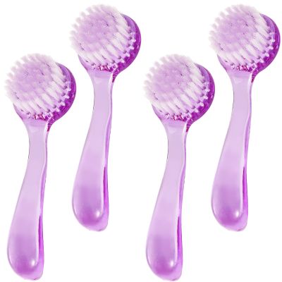 4 Pack Facial Cleansing Brush, Beomeen Face Scrubber Exfoliating Brush Face Wash Scrub Exfoliator for Skin Care, Makeup Removal,Purple