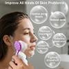 4 Pack Facial Cleansing Brush, Beomeen Face Scrubber Exfoliating Brush Face Wash Scrub Exfoliator for Skin Care, Makeup Removal,Purple view 3