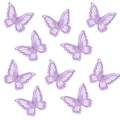 10 Pcs Lace Embroidery Flower Butterfly Hair Bow Pin Butterfly Hair Clip Purple Fairy Hairs Clips Wedding Hairs Accessories for Women Halloween Christmas Party Decor