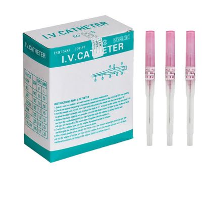 Caphstion I.V. Catheter Piercing Needles Stainless Steel Body Piercing Needles for Lip Eyebrow Navel Earrings, Pink 20G 50pcs