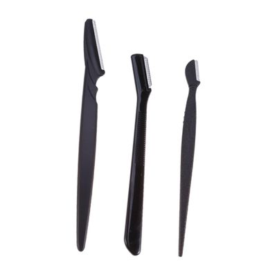 HEATSHAKING 3pcs Stainless Steel Eyebrow Razor Set Portable Eyebrow Trimmer Makeup Tool Kit for Women Girls Non-slip Grip Travel-friendly