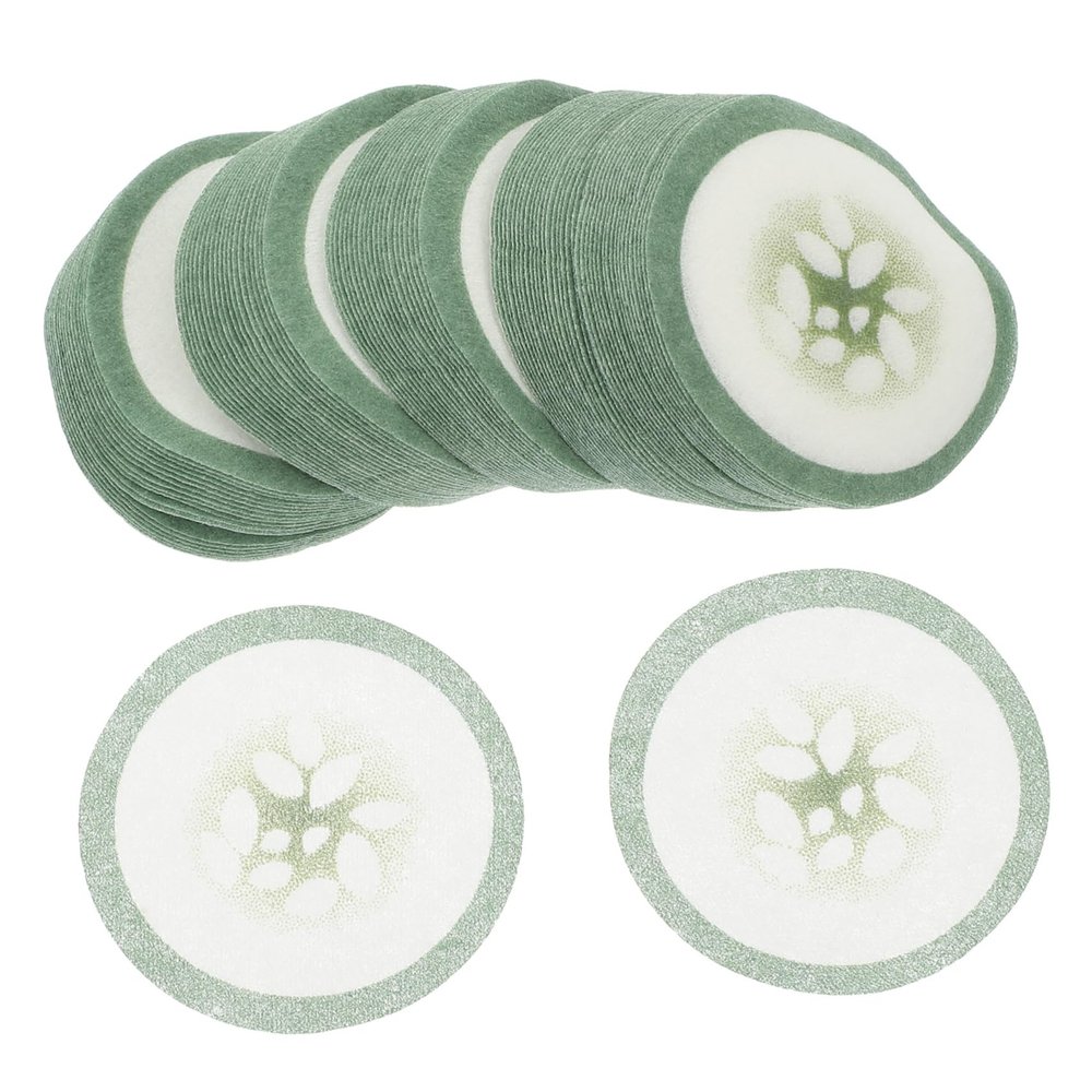 VALICLUD 100Pcs Cucumber Printed Eye Masks DIY Skin Care for Moisturizing Beautifying Eye Covers for All Skin Types and Home Treatments