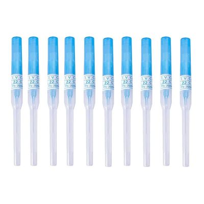 Caphstion I.V. Catheter Piercing Needles Stainless Steel Body Piercing Needles for Lip Eyebrow Navel Earrings, Blue 22G 10pcs